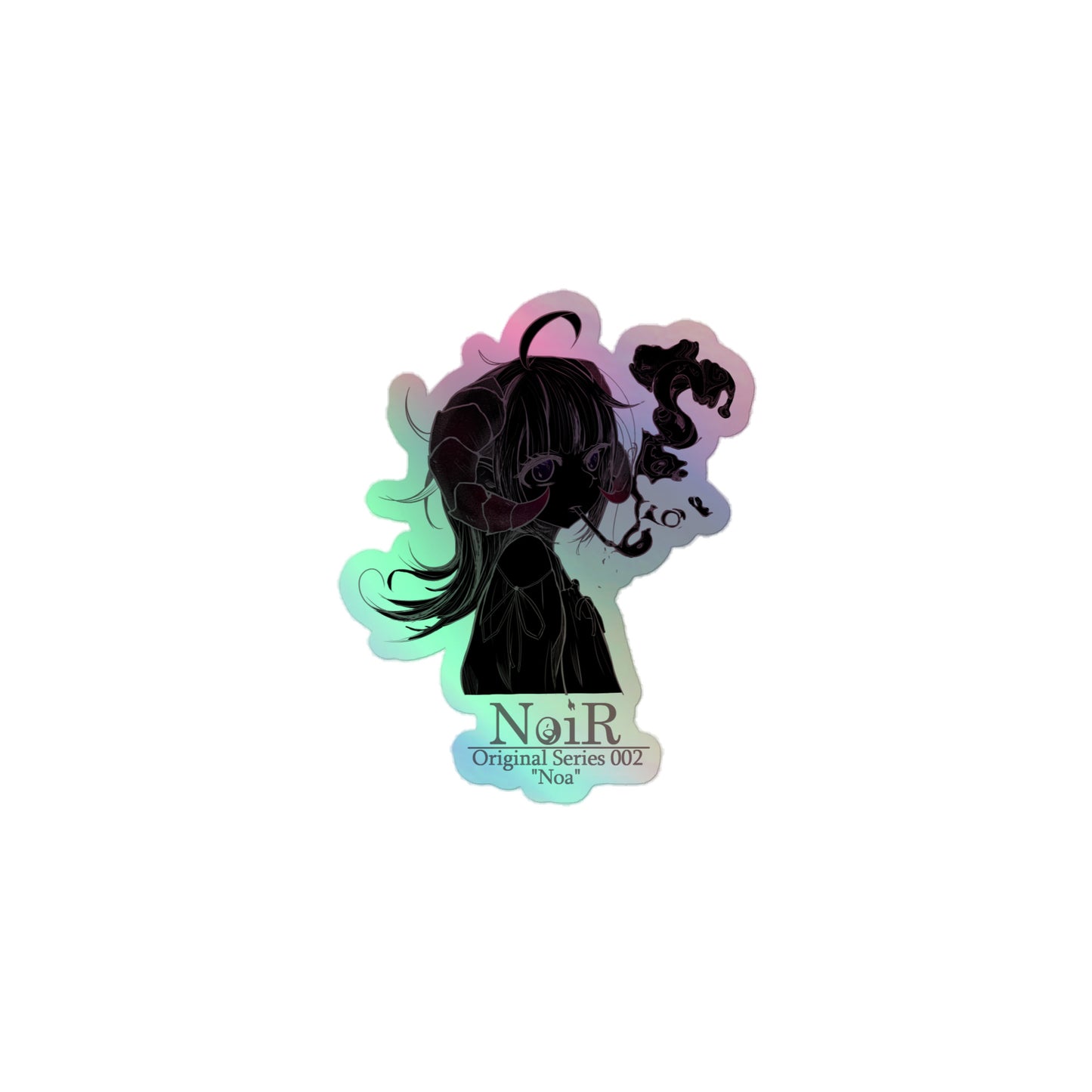 NoiR Original Series 002 "Noa" White Holographic Black Sticker