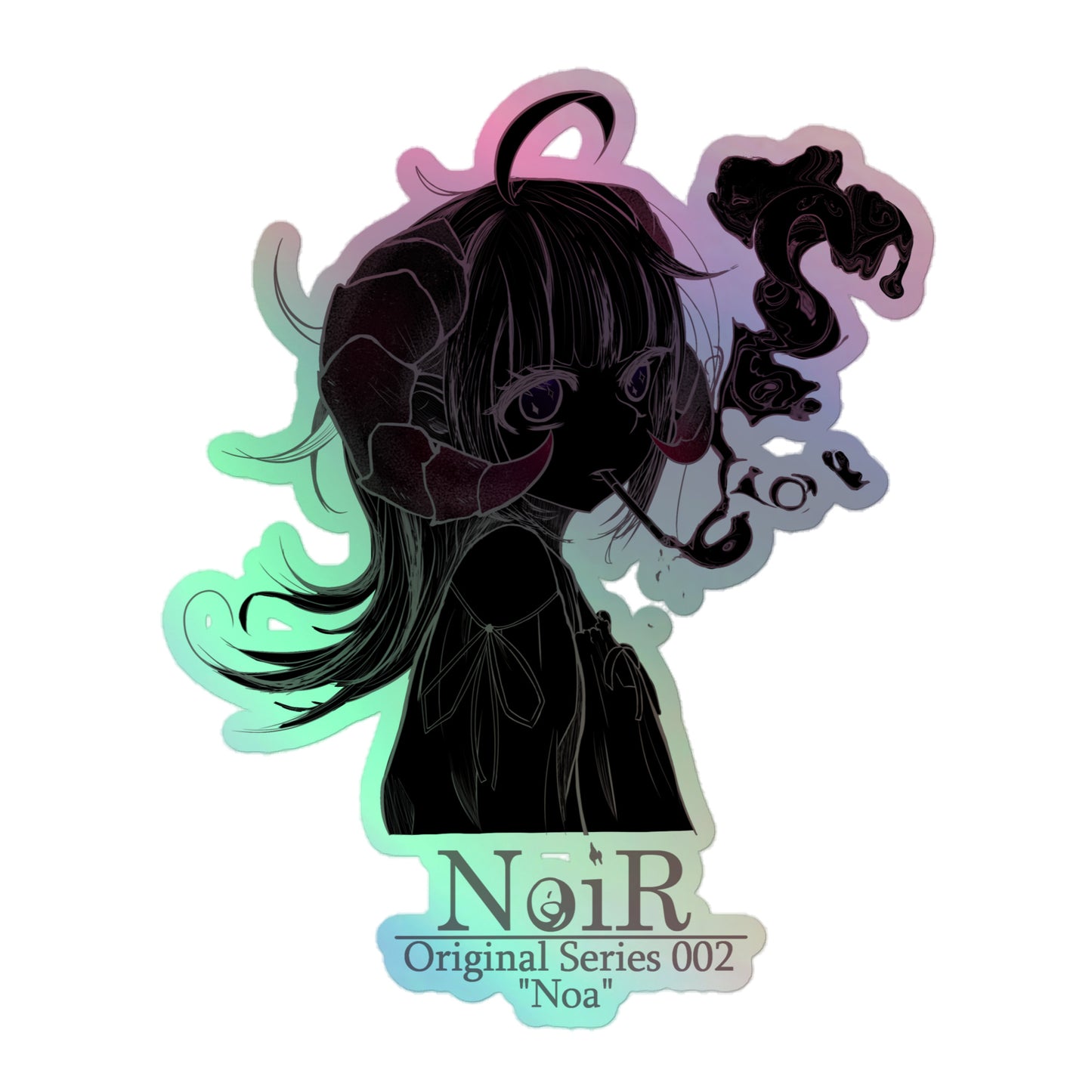 NoiR Original Series 002 "Noa" White Holographic Black Sticker